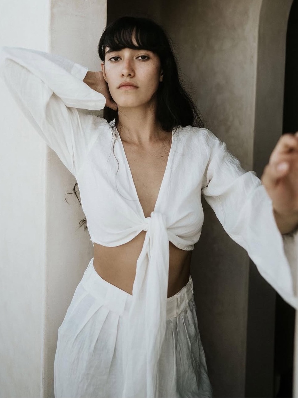La Nativa Linen Tie Top